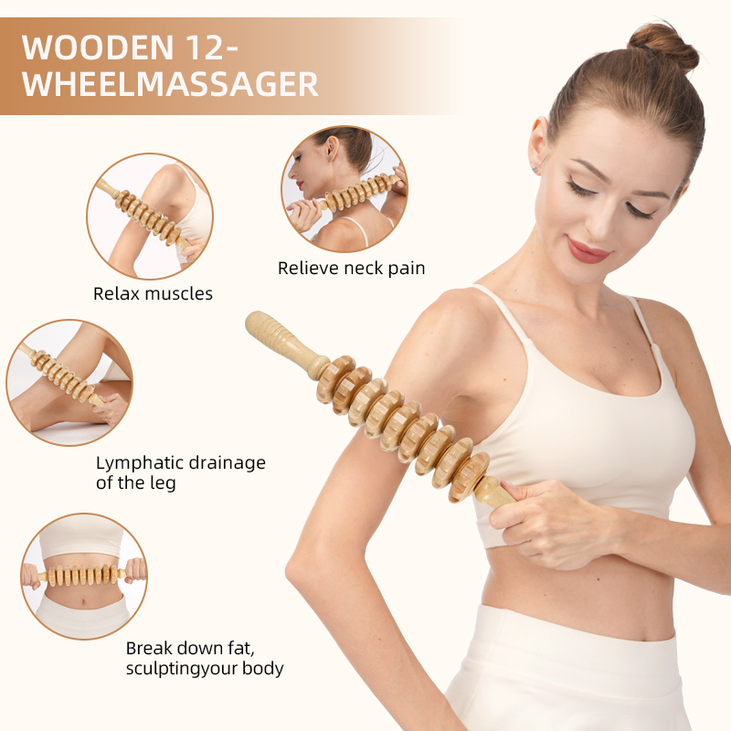 (Golden Verified Supplier)wood massage tools set  GuaSha Tools  Body Guasha Set anti cellulite massager Wood therapy massage