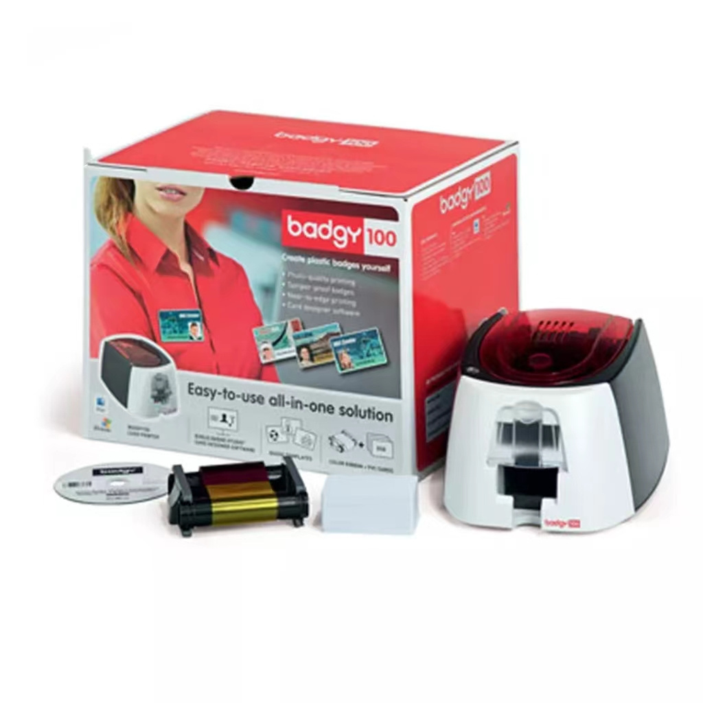 Economical Evolis Badgy100 ID Card Printer Black/ Color Thermal Printer