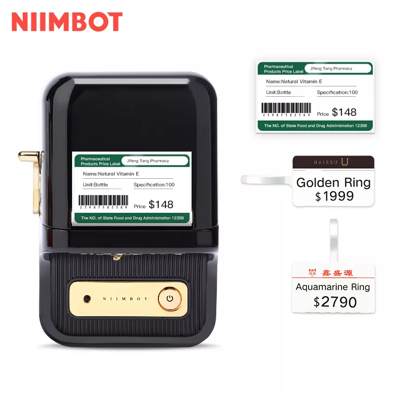 Niimbot B21 Barcode QR Code Sticker Label Portable Printer Jewelry Thermal Sticker Mini Barcode Label Printer