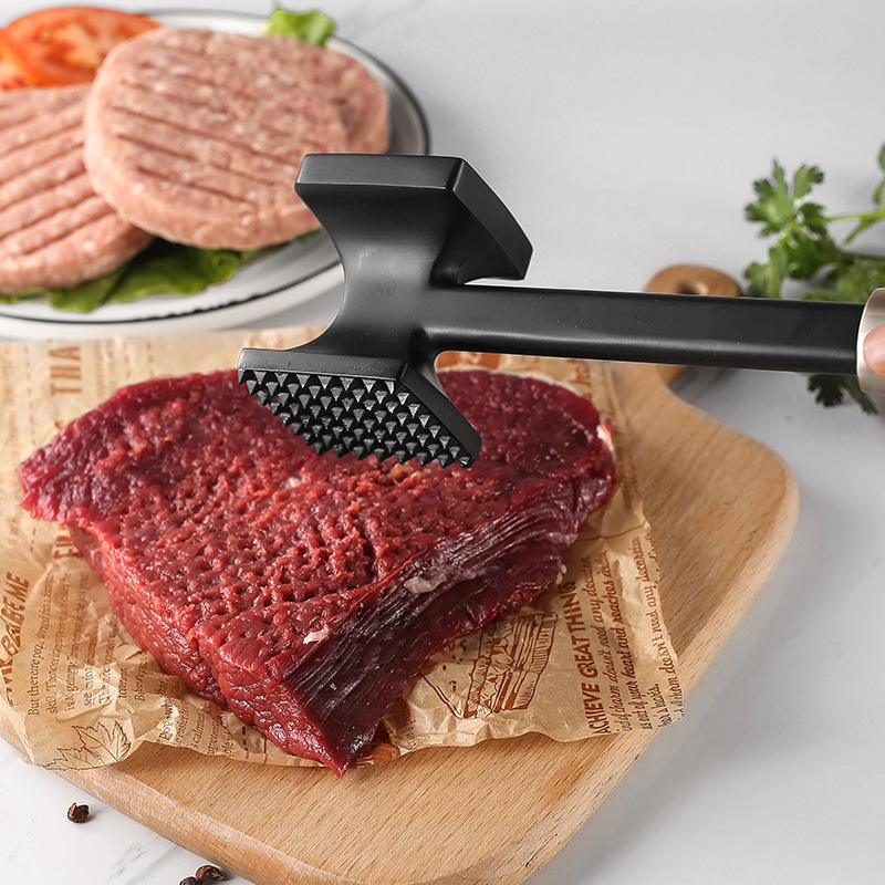 Household kitchen double-sided meat hammer aluminum alloy  handle knock steak ribs tender meat loose meat magic