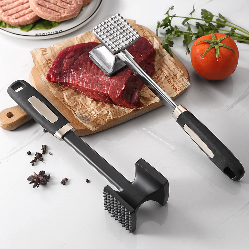 Household kitchen double-sided meat hammer aluminum alloy  handle knock steak ribs tender meat loose meat magic