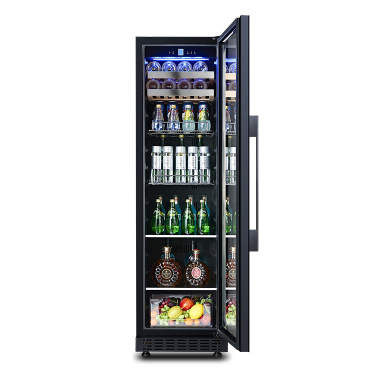 Freestanding Glass Display Single Doors Beverage Wine Refrigerator With Lock