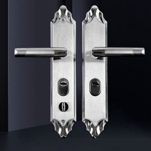 Modern Style Brass 304 Stainless Steel Tube Lever Type Front Door Lock And Handles  Door Knobs For Interior Doors