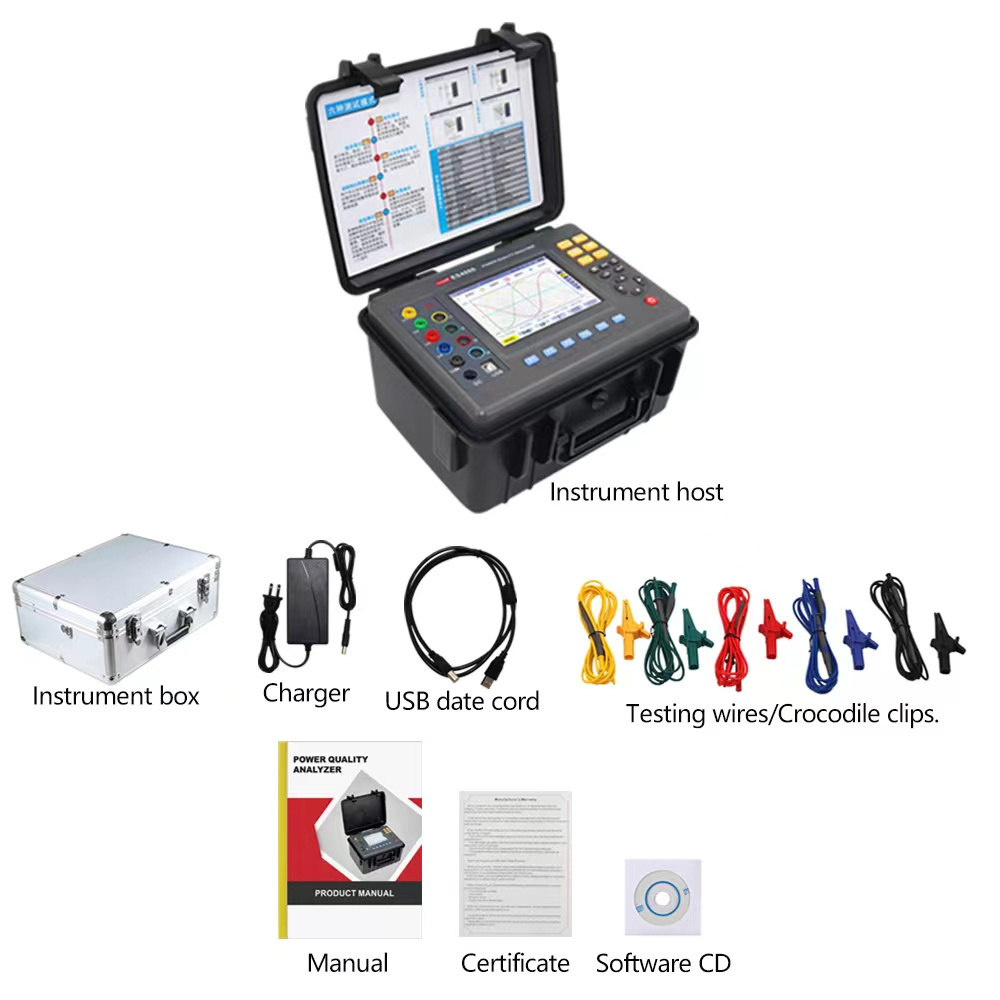 ES4000 Electric Energy Monitor Power Quality Analyzer Three Phase Power Quality Tester Energy Analyzer