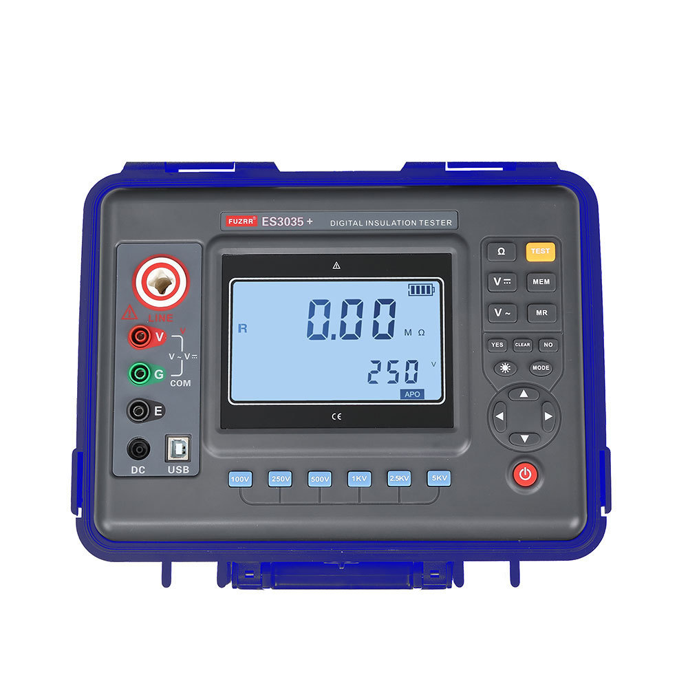 FUZRR ES3035+ Megohmmeter 100V/250V/500V/1KV/2.5KV/5KV 0.01Mohm-2000Gohm Insulation Resistance Tester Multimeter