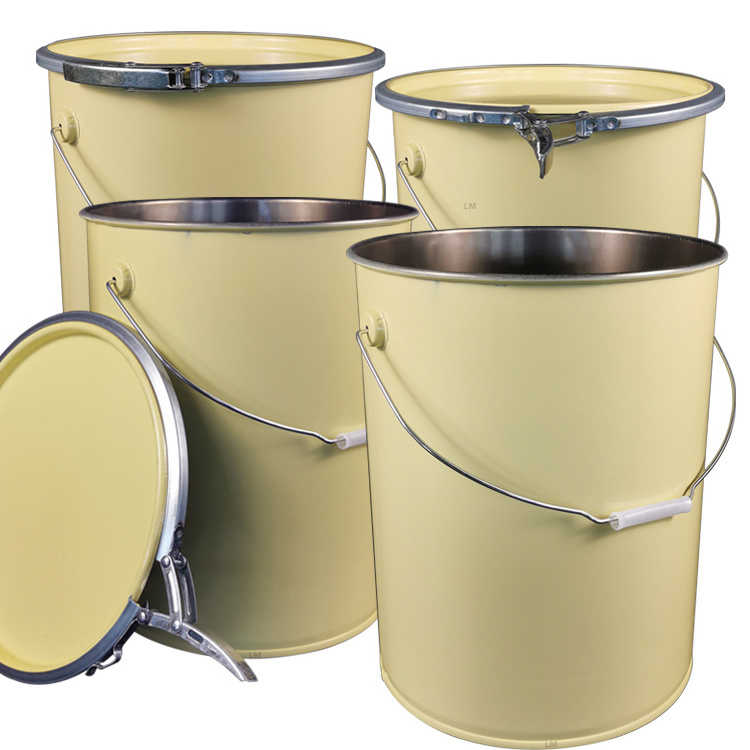 Steel 5 gallon 20L Empty Sturdy Chemical Bucket Drum Barrel Pail With Smooth Lid Recyclable