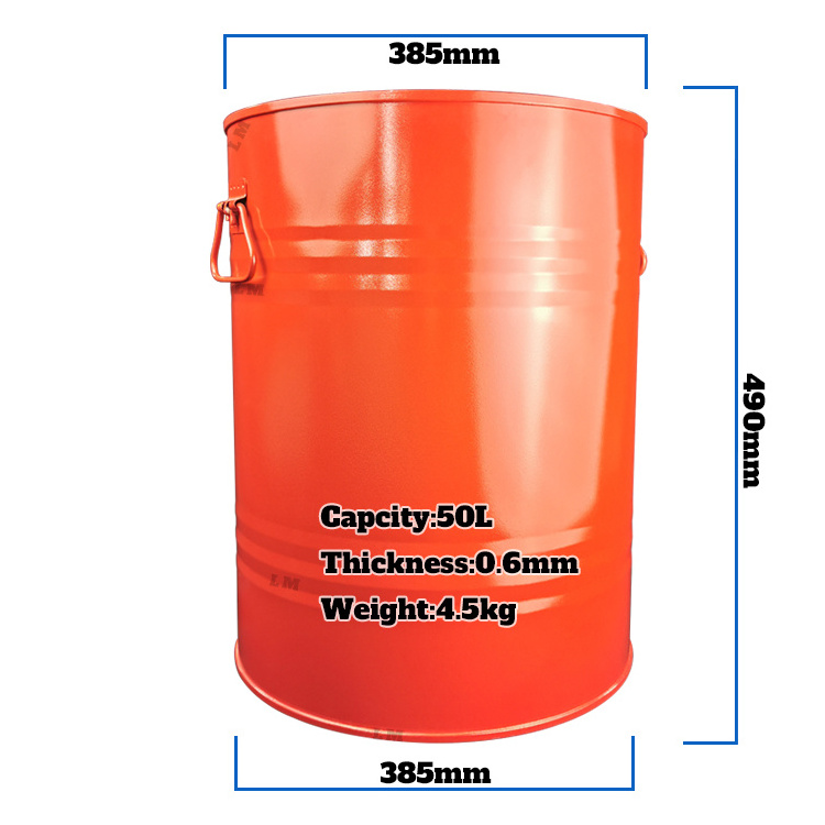 50L Steel Barrel Recyclable Oil Metal Drum Pail Screw Top Buckets For Liquid Chemical Materials