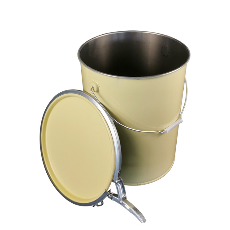 steel 20L empty chemical buckets drum barrel pail handheld 5 gallon with lid  recyclable and easy to use