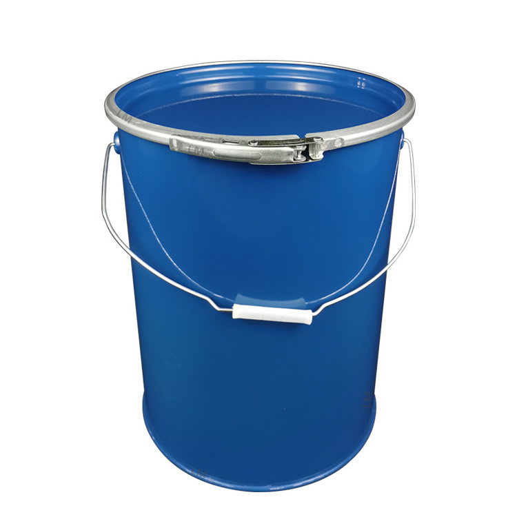 Open Head Steel 20L Bucket Empty Recyclable Paint Barrel Drum Pail 5 Gallon Colorful Metal Chemical