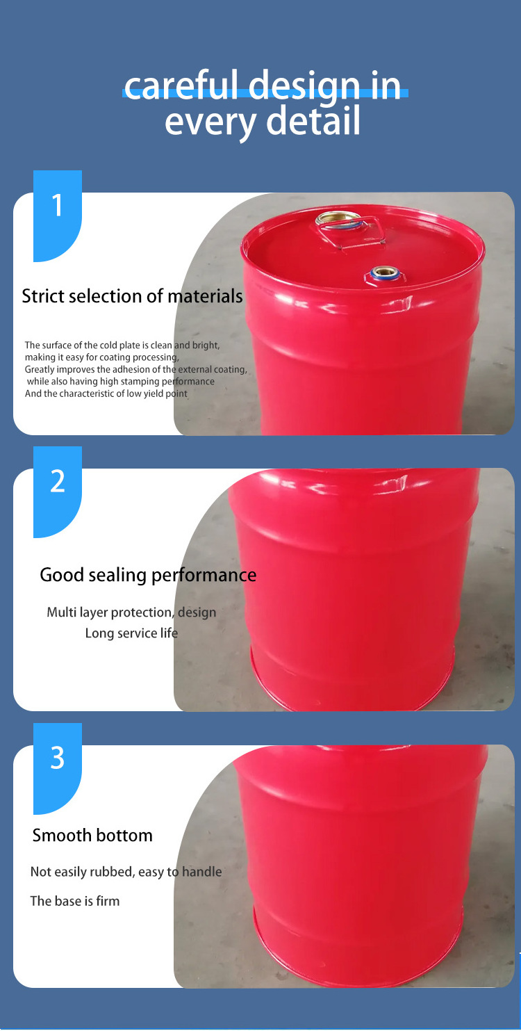 steel drum bucket barrel pail 5 gallon for oil with lid empty for chemical materials