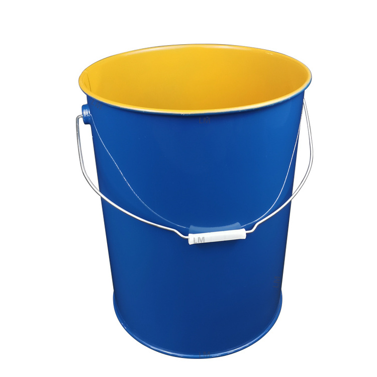 Open Head Steel 20L Bucket Empty Recyclable Paint Barrel Drum Pail 5 Gallon Colorful Metal Chemical