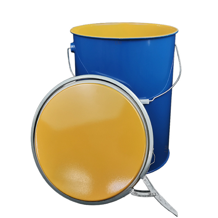 Open Head Steel 20L Bucket Empty Recyclable Paint Barrel Drum Pail 5 Gallon Colorful Metal Chemical