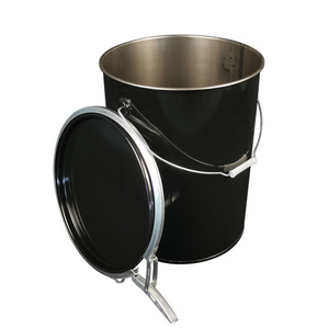 Black Iron Sheet Drums 20 Liter Steel 5 Gallon Barrel Bucket Recyclable Open Head Drum For Chemical