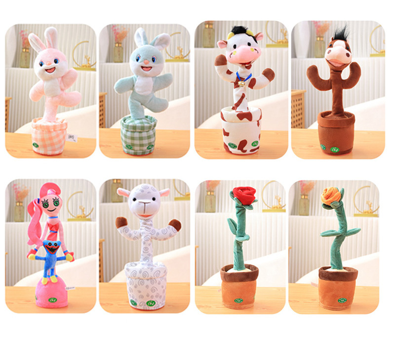 Hot Sale Dancing and swinging music animal electronic plush toys Funny Wriggle Doll Talking Game Singing Plush Toy Recording