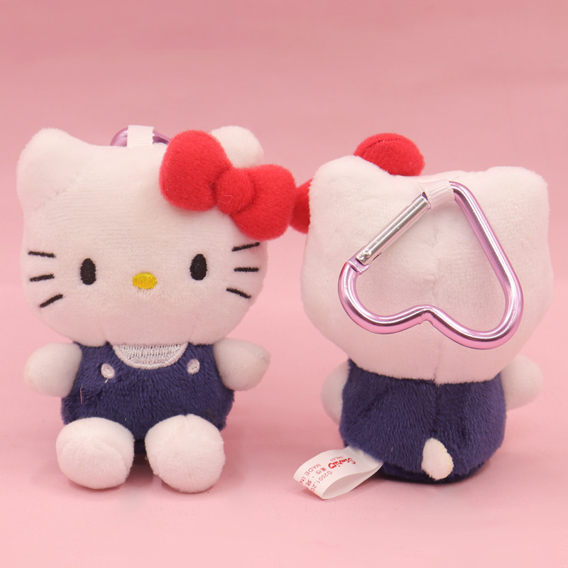 Custom New Sanrio 10cm Hello Kt Plush Keychains Classic Kitty Designs Soft Plushie Cartoon keychain toys for girls