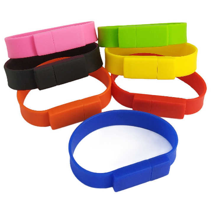 Silicone Pen drive Usb 2.0 Custom Logo Bracelet 16gb 32gb 64 Gb Wristband Usb Flash Drive