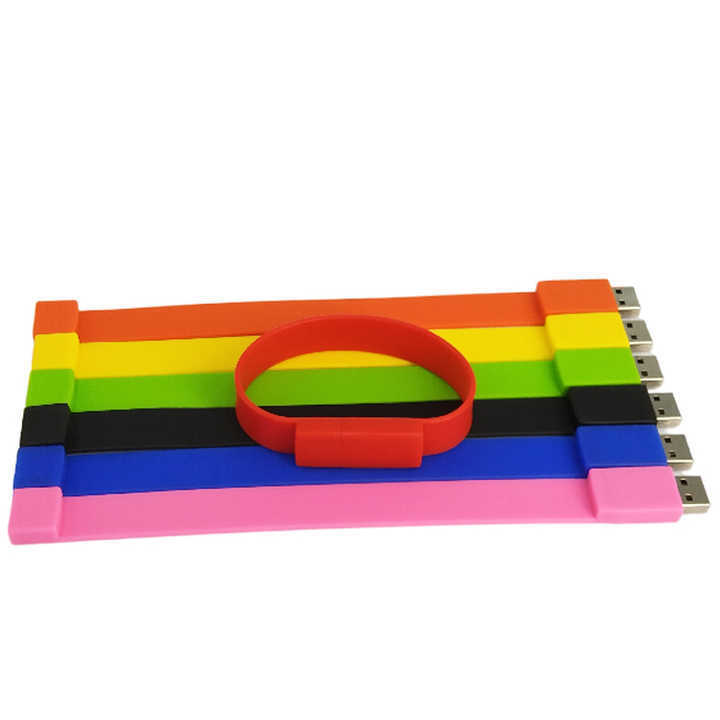 Silicone Pen drive Usb 2.0 Custom Logo Bracelet 16gb 32gb 64 Gb Wristband Usb Flash Drive