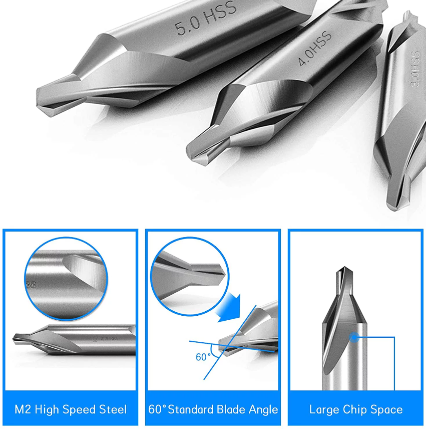 Hss High Speed Steel Center Drill Bit For Matel Drilling Tungsten Carbide Center Boor Bits