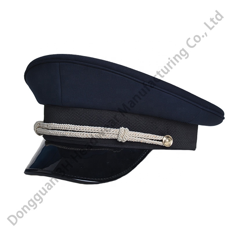 High Quality Design Classic Cosplay Captain Hat with Visor Custom Logo Conductor Officer Hats Peaked Caps