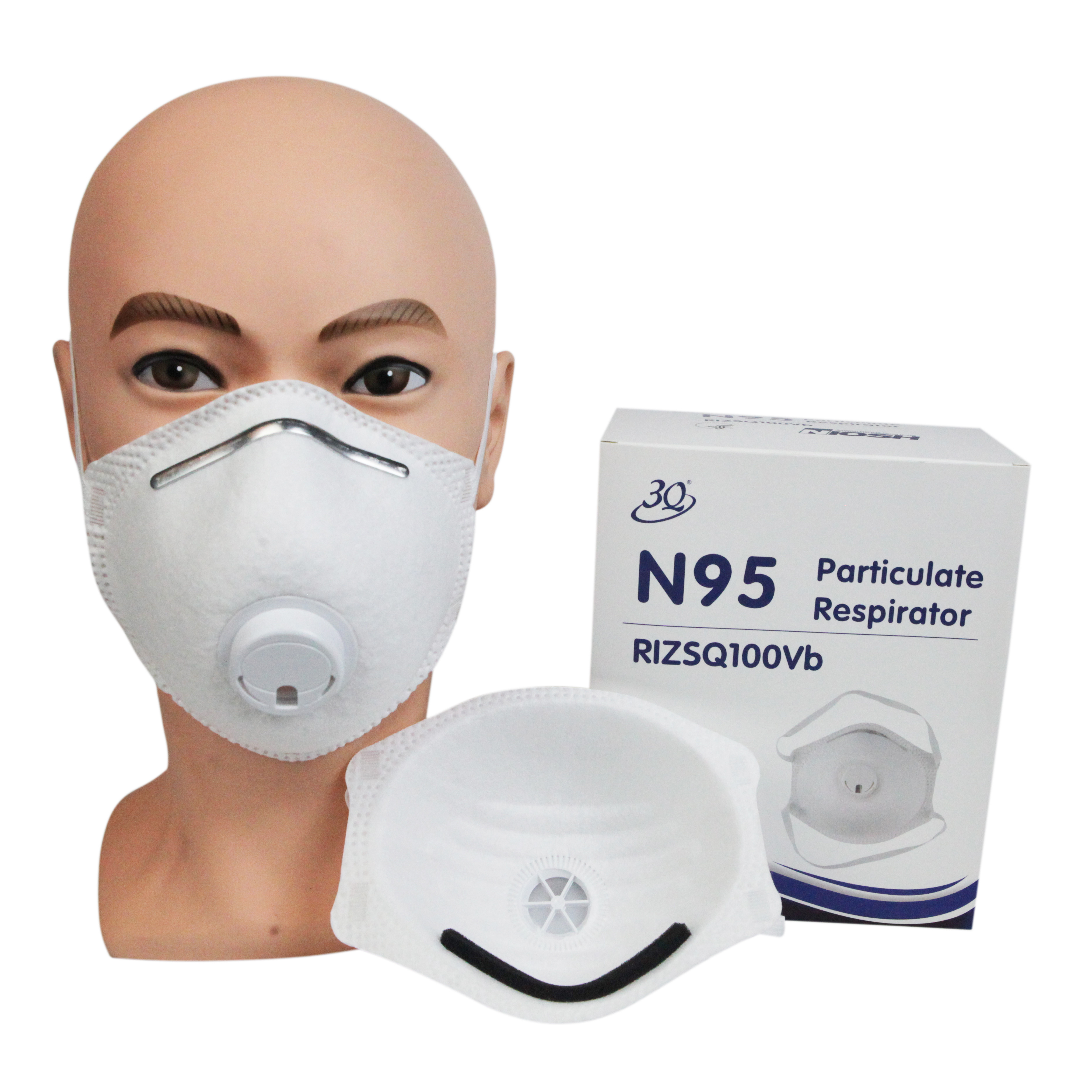 Niosh N95 Dust Mask with Valve Cup Shape N95 Facemask Disposable Printed Logo N95mask