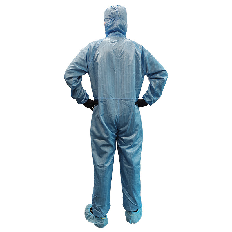 Factory OEM Blue Custom Hood Industrial Working Uniform Workwear Lab Laboratory Antistatic Cleanroom Clothing