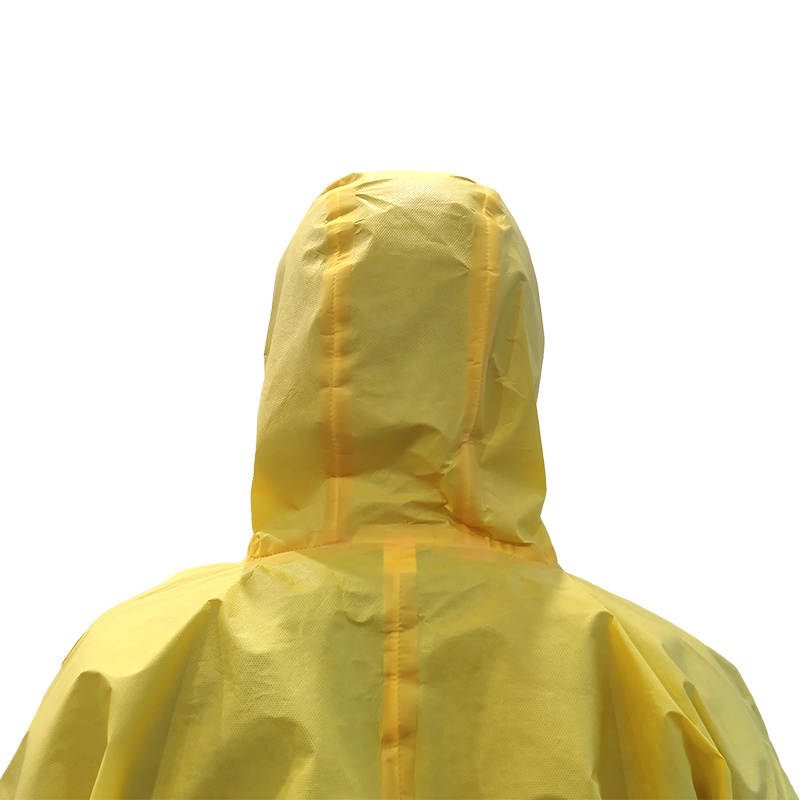 yellow disposable coverall microporous protective painter workwear chemical protective coverall tapes safety