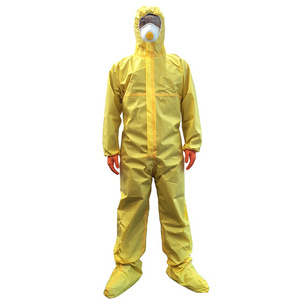 yellow disposable coverall microporous protective painter workwear chemical protective coverall tapes safety