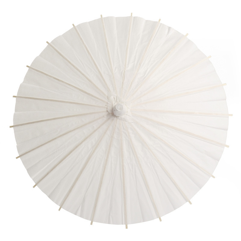 Paper And Bamboo Umbrella 40/60/80 cm With Wooden Handle White Paper Parasol Folding Umbrella For Wedding Sun Umbrella