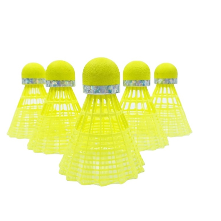 Eyecatching Fluorescent Yellow Cork & Nylon Skirt Badminton Shuttle Birdies Good Quality Nylon Shuttlecock for Training