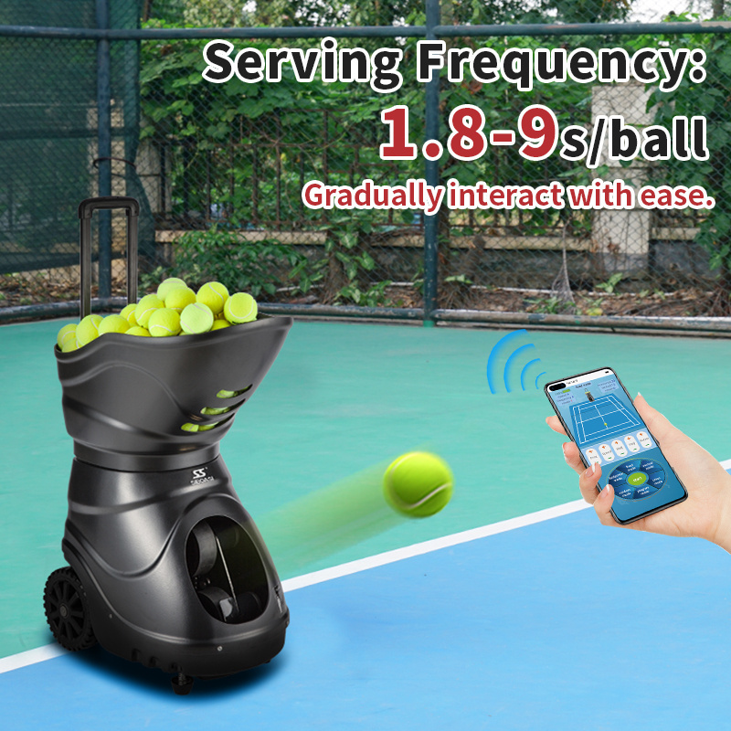 SS-T2202AIn Stock Siboasi  High Quality Automatic And Portable Tennis Practice Tennis Throwing Ball Machines With App And Watch