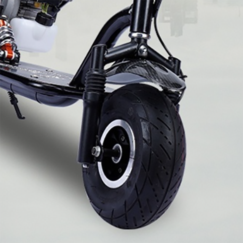 X5 Mini Gas Scooter 2 Stroke 49cc Folding Iron Body Manual Ignition Disc Brake 50cc Displacement 4 Skateboard Wheels for Adults