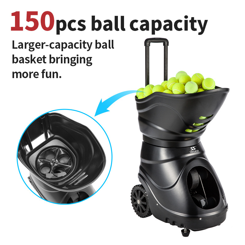 SS-T2202AIn Stock Siboasi  High Quality Automatic And Portable Tennis Practice Tennis Throwing Ball Machines With App And Watch