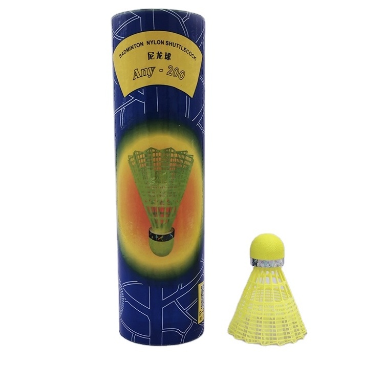 Eyecatching Fluorescent Yellow Cork & Nylon Skirt Badminton Shuttle Birdies Good Quality Nylon Shuttlecock for Training