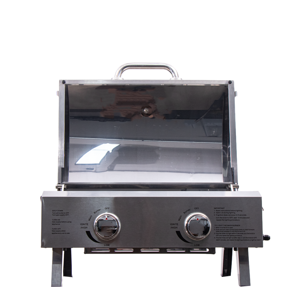 Outdoor Kitchen Cooking Desktop stainless steel dual Control knob build Propane built in gas grill bbq smoker grill for Garden