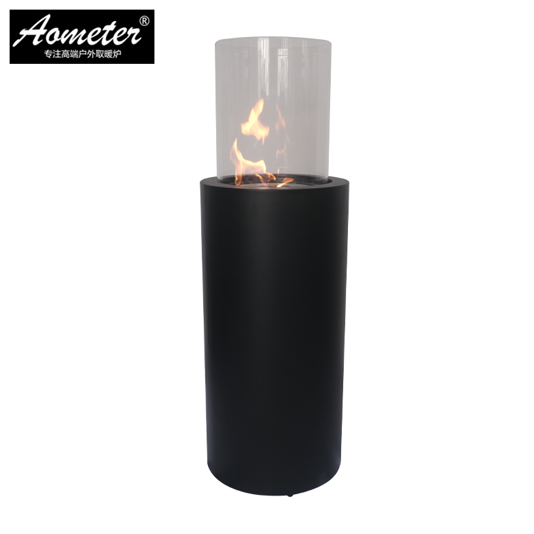 Outdoor Small Desktop Free Standing Bio Fuel Fire Pit Table Bio Ethanol Tabletop Glass Fireplace