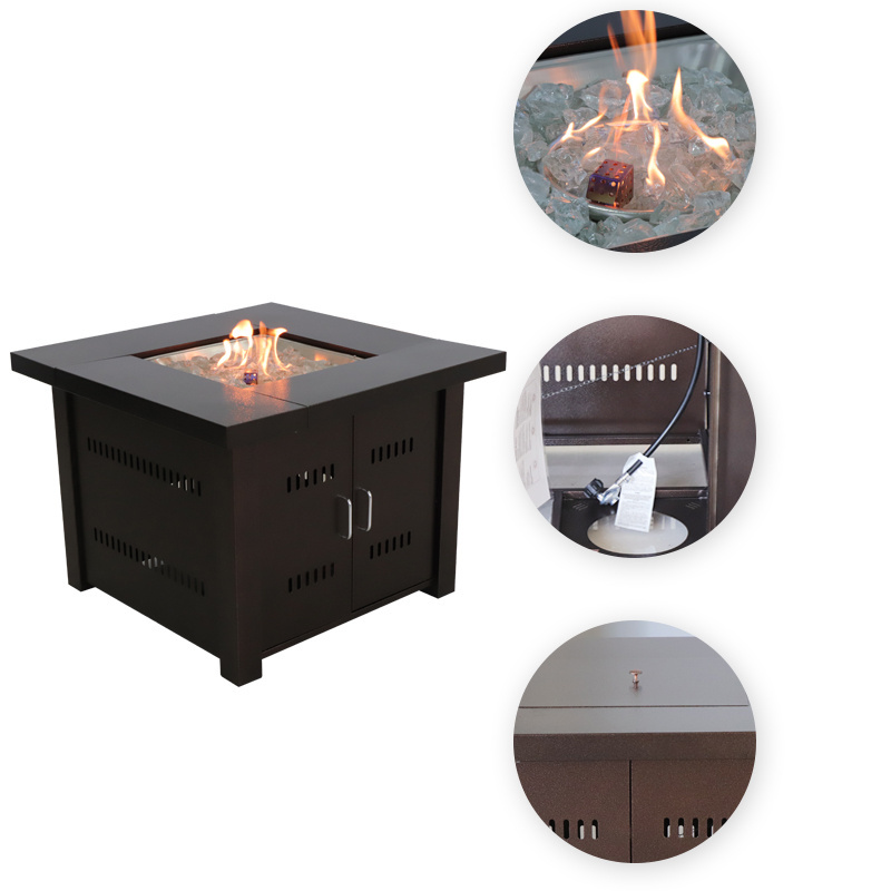 Hot Selling Cheap Custom firepit Outdoor garden Black Steel Patio smokeless Gas Fire Pits