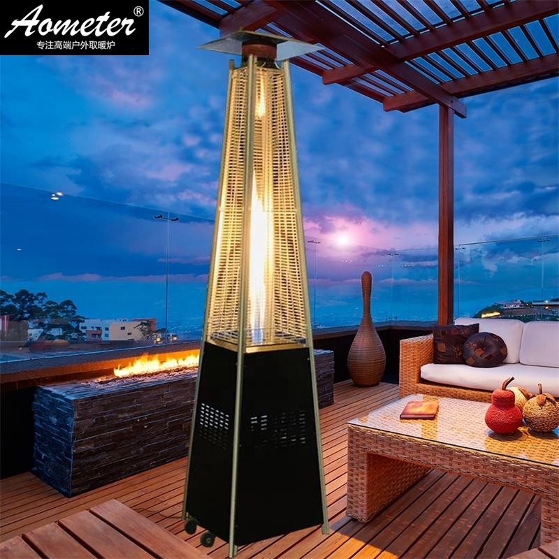 Pyramid Glass Tube Flame Outdoor Commercial Propane Garden Gas Patio Heater