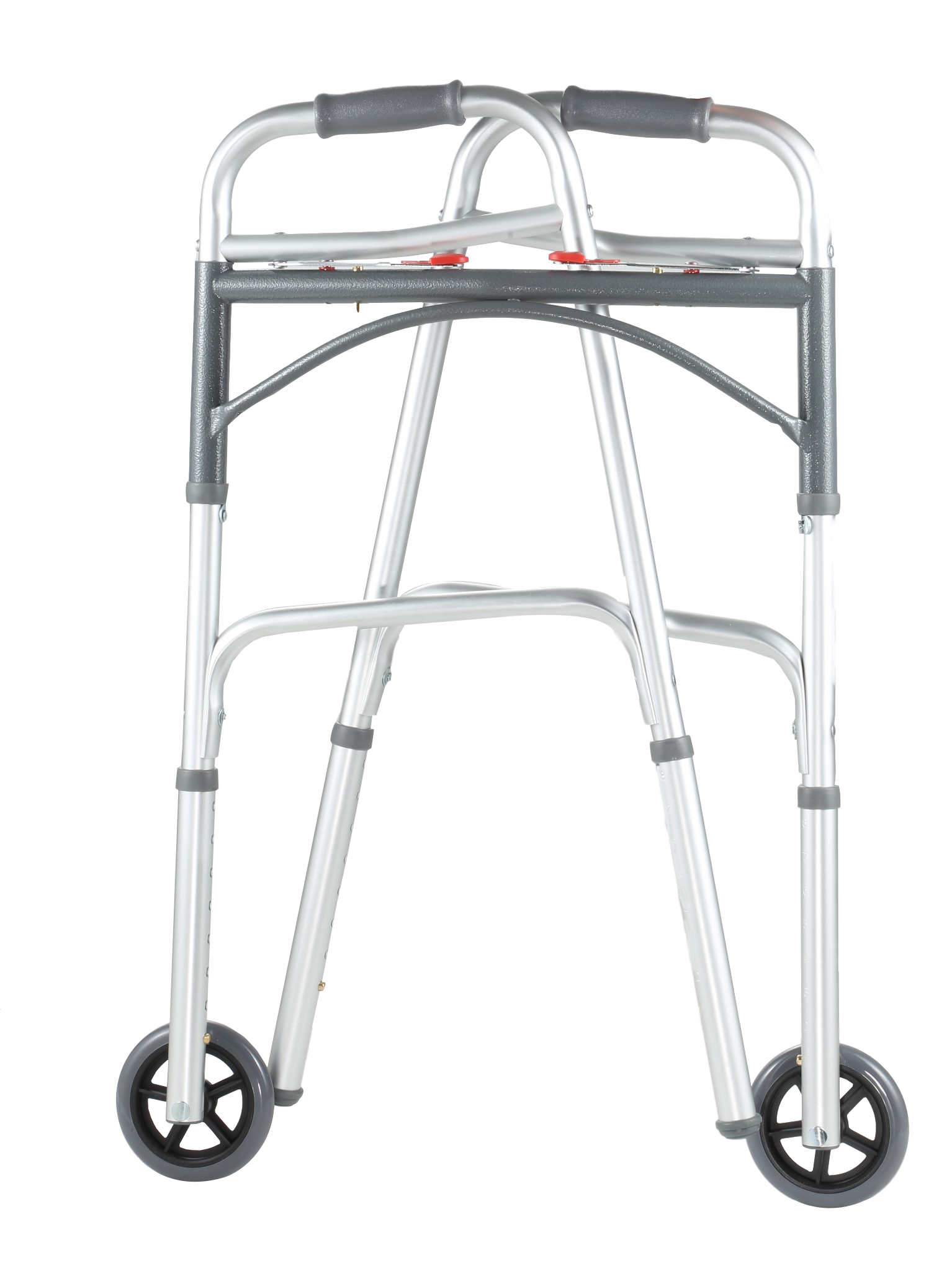 Aluminum light weight height adjustable two button folding walker