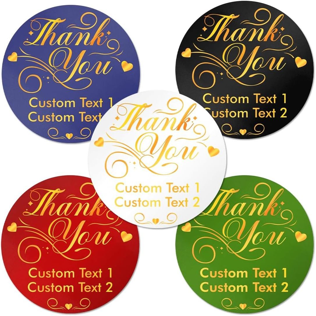 Custom Sticker Envelope Cards Personalized Labels Text Name Vinyl Waterproof Round Decals Christmas Decor