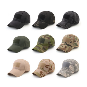 Wholesale Outdoor 6 panel Structured Design Hook and Loop Patch Camouflage Camo cap Hat