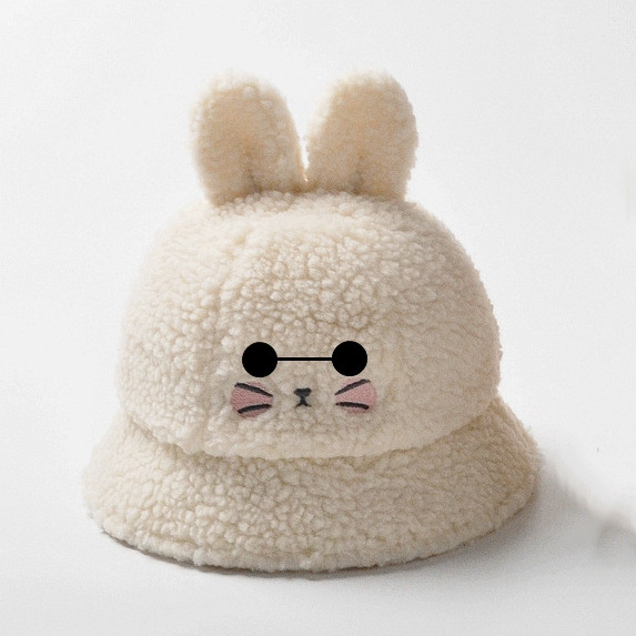 Embroidery Bucket Hat Warm Outdoor Custom Designer Animal Winter Cozy Plush Fluffy Furry Fuzzy 100% Polyest Faux Fur  Hats