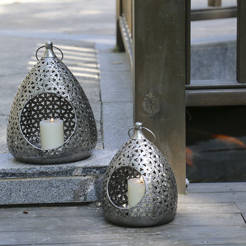 Factory Direct Sale Fashionable Black Modern Decorative Outdoor Metal Lantern