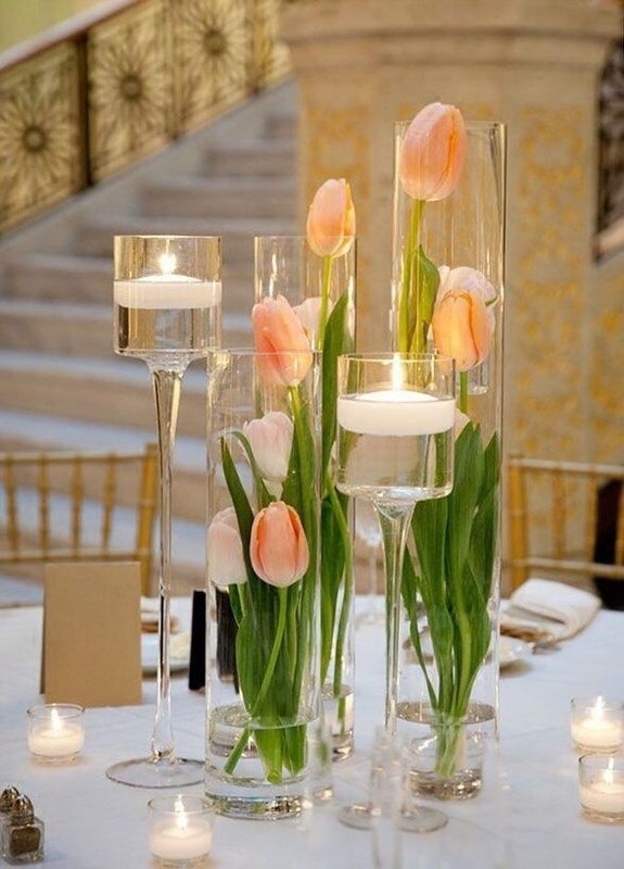 Tall Floating Candle Jars Suppliers Church Large Clear  Empty Crystal Glass Candle Holder for Wedding Decoration