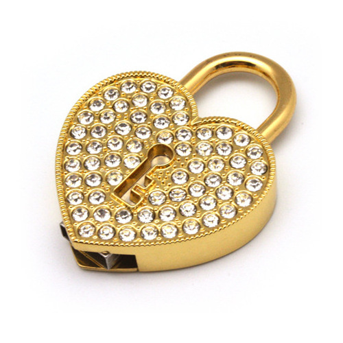 Cute Jewelry love lock usb stick 128GB heart USB flash memory storage for woman gifts