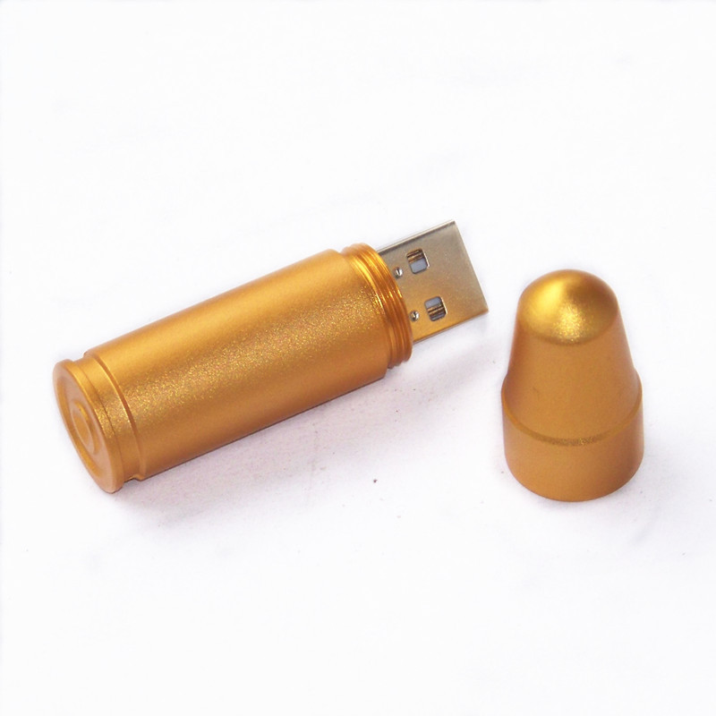 Promo Giveaway Gift Metal Material Flat USB Stick Secret USB Flash Drive Bullet shape Memory Disk