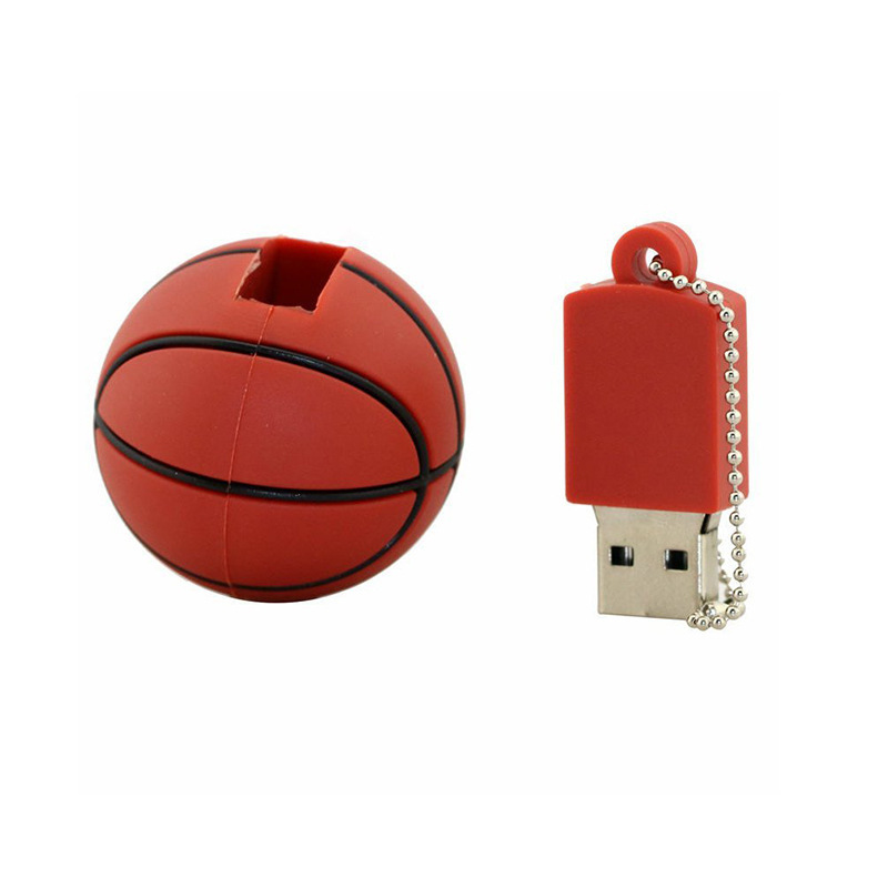 Best selling PVC material beautiful 64GB Cartoon Basketball shape usb flash pen drive football shape usb stick