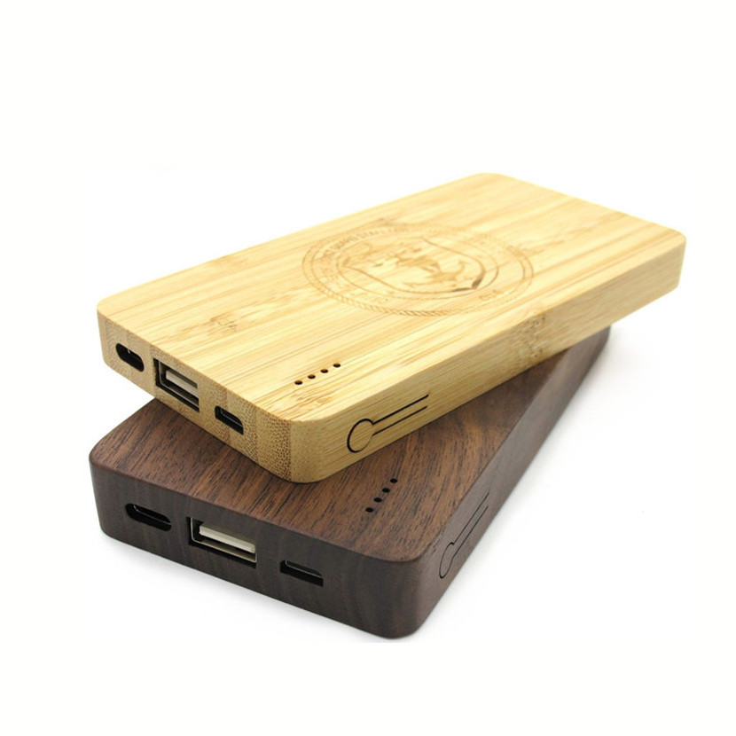 High quality 10400mah exide battery Wooden power bank for smartphone with flashlight low price portable charger power bank