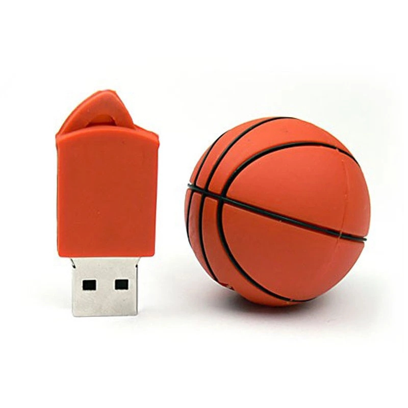 Best selling PVC material beautiful 64GB Cartoon Basketball shape usb flash pen drive football shape usb stick