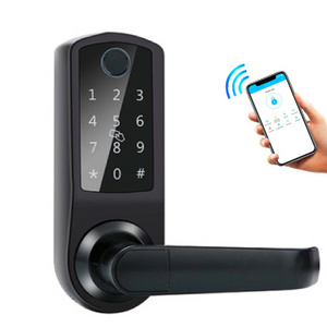 2023 Newest Security 5-in-1 Keyless Entry Home Fingerprint Door Lock Smart Lock with Reversible Handle