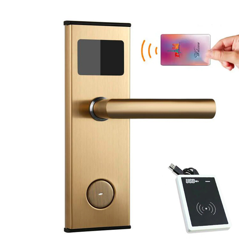 High quality stainless steel T57 rfid smart electronic hotel lock room Door lock with card for hotel